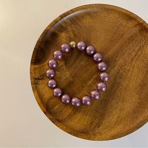4/$15 Purple Pearls Stretchy Bracelet